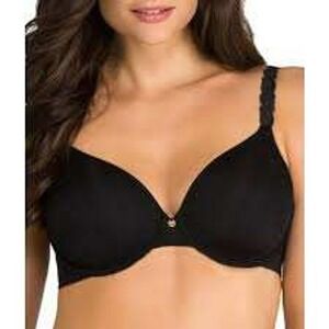 Natori Women PURE LUXE Black Underwire Molded Cup Bra Lace Trim Straps Size 32G
